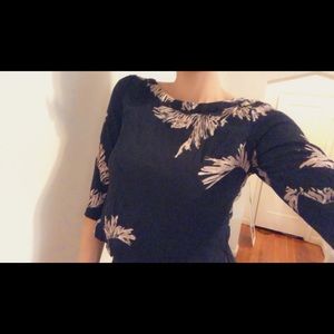 Tracy Reese SILK & SPANDEX top with feathers